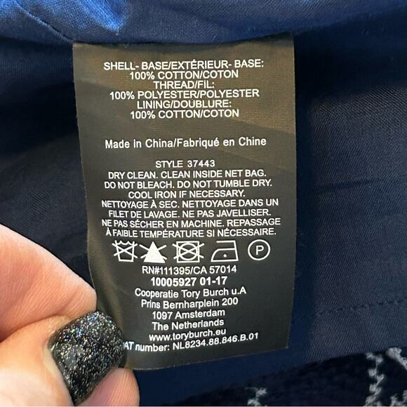 Tory Burch Navy Blue Carlsbad Tweed Fringe Dress Size 6 - Picture 11 of 11